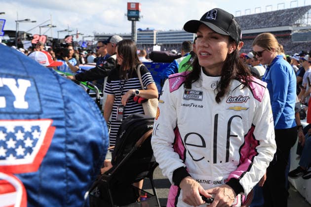 CHARLOTTE, NC - MAY 24: Katherine Legge ( 78 Live Fast Motorsports e.l.f. Cosmetics Chevrolet) walks down pit road prior to the running of the NASCAR, Motorsport, USA Cup Series Coca-Cola 600 on May 24, 2026 at Charlotte Motor Speedway in Charlotte, NC. (Photo by Jeff Robinson Icon Sportswire) AUTO: MAY 24 NASCAR Cup Series Coca-Cola 600 EDITORIAL USE ONLY Icon2605246799600