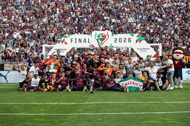 May 24, 2026, Lisboa, Oeiras, Portugal: SCU Torreense celebrating winning the Portuguese Cup after the Taca Portugal Generalis Tranquilidade 25 26 final match between Sporting CP and Torreense at Estadio Nacional do Jamor on May 24 2026, in Lisboa, Portugal. Lisboa Portugal - ZUMAa269 20260524_zsp_a269_084 Copyright: xSandroxAlemaox
