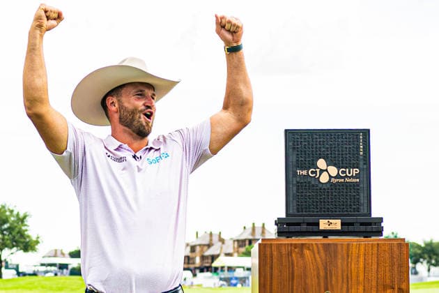 May 24, 2026, Mckinney, Texas, USA: Wyndham Clark celebrating in the final round at the CJ Cup Byron Nelson in McKinney. Mckinney USA - ZUMAg270 20260524_zsp_g270_019 Copyright: xCodyxGrubbsx