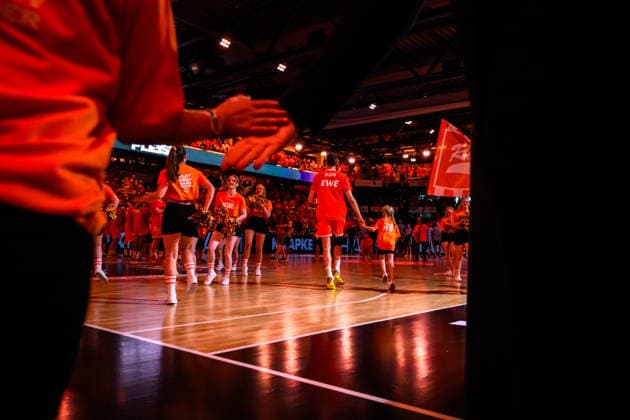 24.05.2026, Rasta Dome, Vechta Basketball, easyCredit Bundesliga, Playoffs Viertelfinale, Rasta Vechta vs. ALBA Berlin Teamvorstellung Vechta Tibor Pleiß Pleiss ( 22 Vechta)