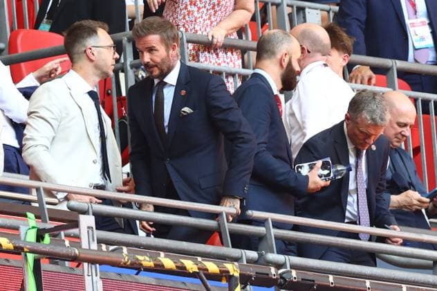 Salford City consortium Member David Beckham at half time Notts County v Salford City, EFL Sky Bet League Two, Play-Off Final, Football, Wembley Stadium, London, UK - 25 May 2026London Wembley Stadium United Kingdom EDITORIAL USE ONLY No use with unauthorised audio, video, data, fixture lists, club league logos or live services. Online in-match use limited to 120 images, no video emulation. No use in betting, games or single club league player publications.  Copyright: xJamesxMarsh Shutterstockx 16889922df