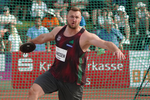 Rehlingen, Leichtathletik, athletics, Track and Field, 61 Internationales Pfingstsportfest, 24.05.2026, Bungerstadion Rehlingen-Siersburg, Diskuswurf Männer, Henrik Janssen, SC Magdeburg Deutschland