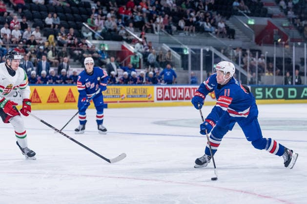 25 05 2026, Zurich, Swiss Life Arena, Ice hockey, Eishockey World Championships: USA - Hungary, 11 Oliver Moore (United States) Zurich Swiss Life Arena Zurich Switzerland Copyright: xJustPictures.ch StefanxEmchx jp-de-StEm-DSC0301020260525