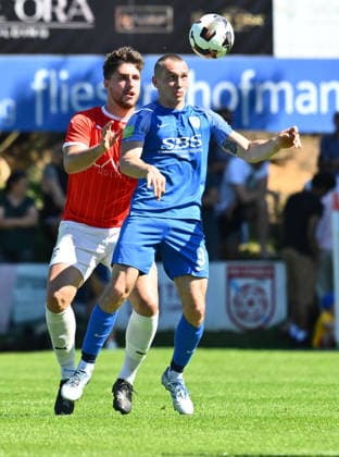 25.05.2026 - Fussball - Saison 2025 2026 - Relegation Oberliga Bayern Bayernliga Landesliga : FSV Stadeln - FC Eintracht Münchberg - - xwoxzix - Max Hering (29, FSV Stadeln ) Lucas Köhler (9, FC Eintracht Münchberg )