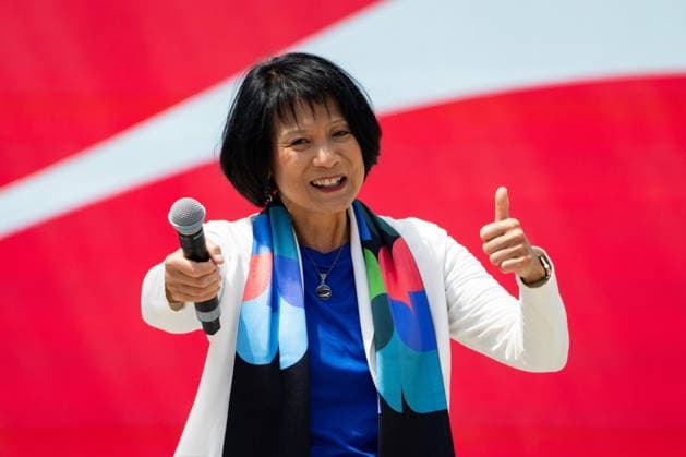 May 25, 2026, Toronto, On, CANADA: Olivia Chow, Mayor of Toronto, speaks during a FIFA World Cup, WM, Weltmeisterschaft, Fussball Trophy Tour event at Nathan Phillips Square in Toronto on Monday, May 25, 2026. Canada News - May 25, 2026 - ZUMAc35_ 20260525_zaf_c35_053 Copyright: xArlynxMcadoreyx