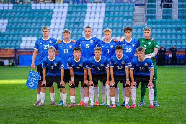 UEFA Under-17 European Championship, EM, Europameisterschaft Estonia 2026 Estonian U-17 national team, Nationalteam during the UEFA Under-17 European Championship Group-A match between Estonia U-17 vs Spain U-17 national teams, Tallinn Estonia 25.05.2026 Tallinn A Le Coq Arena Estonia Copyright: xMaurixLevandix