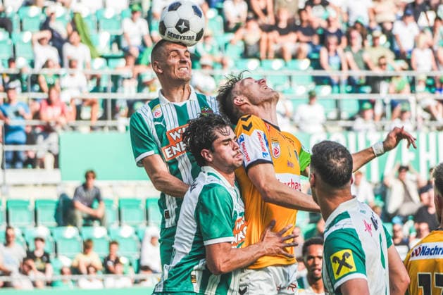 Fussball Österreich, Admiral Bundesliga Europacup-Playoff Finale ECL 2025 2026, SK Rapid Wien vs. SV Oberbank Ried - Allianz Stadion (Weststadion, Wien Hütteldorf): Copyright: xLukasxBierederx