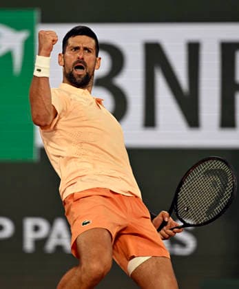 Tennis: French Open Novak Djokovic of Serbia plays in the men s singles first round at the French Open tennis tournament in Paris on May 24, 2026.  A14AA0005614920P