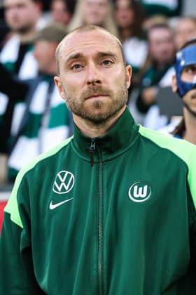 Christian Eriksen (VfL Wolfsburg,24) - Hinspiel Relegation 2026, 1. Fussball Bundesliga Saison 2025-2026 VfL Wolfsburg vs. SC Paderborn in der Volkswagen Arena in Wolfsburg - Aktion,Fussball,Deutschland,Mann,Männer,21.05.2026