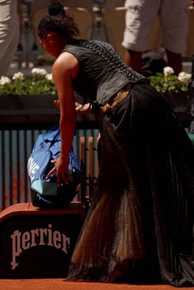 Naomi Osaka of Japan wears a gold sequinned dress under a black sequinned long skirt and corset French Open Tennis, Day Three, Tennis, Roland Garros, Paris, France - 26 May 2026Paris Roland Garros France EDITORIAL USE ONLY No use with unauthorised audio, video, data, fixture lists, club league logos or live services. Online in-match use limited to 120 images, no video emulation. No use in betting, games or single club league player publications. Copyright: xEllaxLing Shutterstockx 16898259h