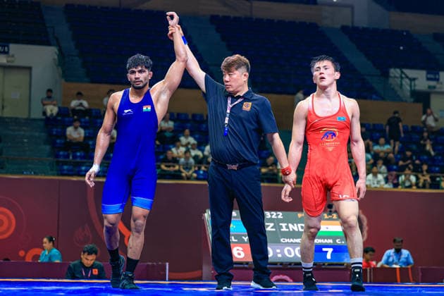 U23 Wrestling Asian Championships 79kg FS - Chandermohan Chandermohan (IND) df. Yerkhan Abil (KAZ)