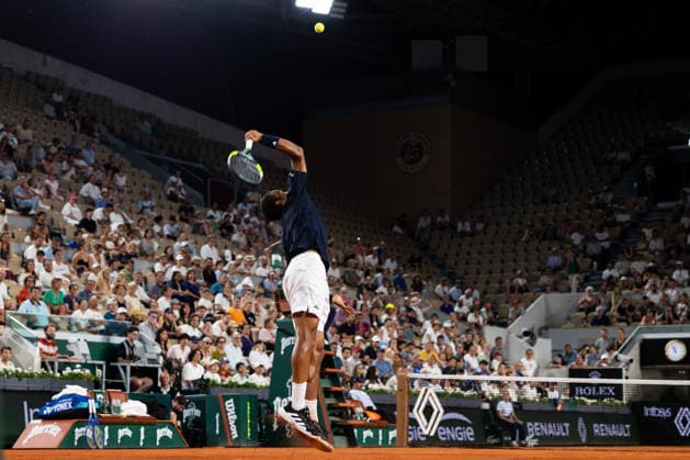 PARIS, FRANCE - MAY 26: Felix Auger-Aliassime of Canada is seen in action in his first round match against Daniel Altmaier of Germany during Day Three of the 2026 French Open at Roland Garros on May 26, 2026 in Paris, France. (Photo by Pauline FIGUET SPP) Copyright: xPaulinexFIGUETx xSPPx Sportspressphoto_SPR155049