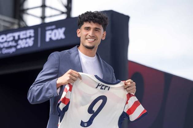 RECORD DATE NOT STATED U.S. Men™s national team, Nationalteam World Cup Roster Reveal Ricardo Pepi player of the United States national team, during an event to announce the squad for the 2026 World Cup at Pier 17 in New York, United States, on Tuesday, May 26.(Foto: William Volcov Brazil Photo Press IMAGO) Sports NEW YORK NY United States Copyright: xWILLIAMxVOLCOVx