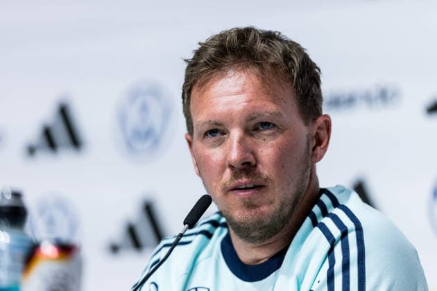 HERZOGENAURACH, GERMANY - MAY 27: Julian Nagelsmann (Head Coach Germany) during the press conference, PK, Pressekonferenz to start the trainings camp of Germany to prepare for the FIFA World Cup, WM, Weltmeisterschaft, Fussball 2026 on May 27, 2026 in Herzogenaurach, Germany. Bavaria Germany Copyright: xSteffiexWunderlx