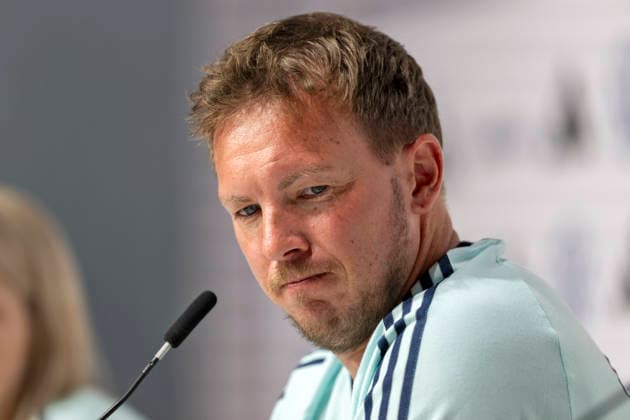 27.05.2026, Fussball DFB-Nationalmannschaft Deutschland, Trainingslager vor der WM, Auftakt-Pressekonferenz im Medienzentrum HALFTIME bei ADIDAS, in Herzogenaurach. Trainer Julian Nagelsmann (Deutschland)
