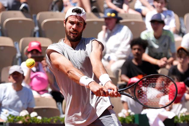 2026-05-27 2026 French Open - Day Four PARIS, FRANCE - MAY 27: Karen Khachanov of Russia during Day Four of the 2026 French Open at Roland Garros on May 27, 2026 in Paris, France. (Photo by Marleen Fouchier BSR Agency) Paris France Content not available for redistribution in The Netherlands directly or indirectly through any third parties. Copyright: xBSRxAgencyx