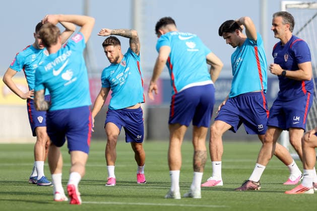 Training session of Croatian national football team Marco Pasalic and Igor Matanovic of Croatia during a training session at Rujevica Stadium in Rijeka, Croatia, on May 27, 2026. The Croatian national football team is holding a pre-World Cup training camp ahead of friendly matches against Belgium and Slovenia.  NelxPavletic PIXSELL