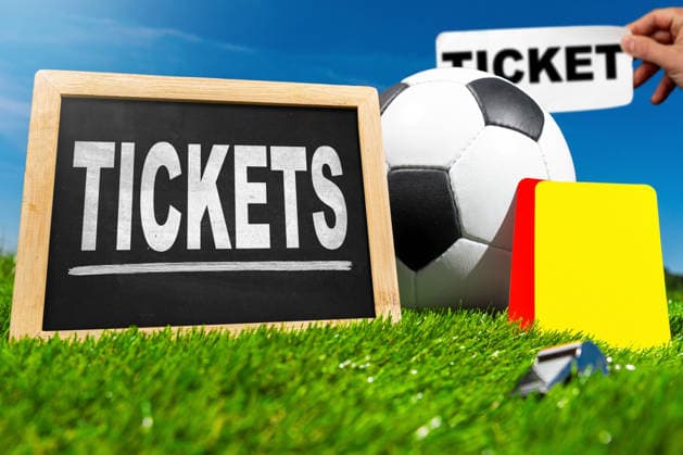 Germany - May 22, 2026: PHOTO MONTAGE. A soccer ball next to the word Tickets symbolizes the theme of ticket sales for the 2026 World Cup, where millions of fans will be looking to purchase tickets for soccer matches in North America.