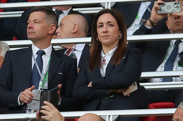27.05.2026, xtgx, Fussball UEFA Conference League Finale 2026, Crystal Palace - Rayo Vallecano v.l. Nadine Keßler Managing Director Women s Football UEFA (UEFA REGULATIONS PROHIBIT ANY USE OF PHOTOGRAPHS as IMAGE SEQUENCES and or QUASI-VIDEO) Red Bull Arena