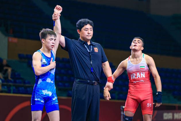 U17, U 17 Wrestling Asian Championships 51kg GR - Kuanyshbek Zhangazhol (KAZ) df. Ahmad Mohammad Badraddini (IRI)