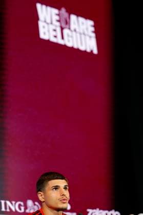Red Devils press conference, PK, Pressekonferenz TUBIZE, BELGIUM - MAY 28 : Fernandez-Pardo Matias forward of Belgium during a press conference at the Proximus Base Camp prior to the World Cup pictured on May 28, 2026 in Tubize, Belgium, 28-05-26 Tubize Belgium  Copyright: xXpix