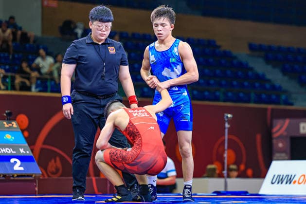 U17, U 17 Wrestling Asian Championships 51kg GR - Kuanyshbek Zhangazhol (KAZ) df. Arsen Maksatbekovich Sharapov (KGZ)
