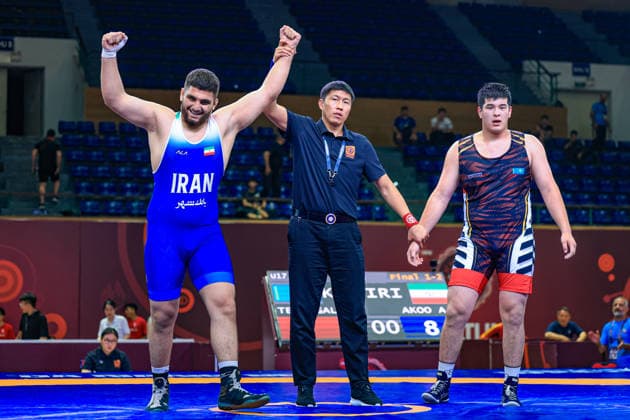U17, U 17 Wrestling Asian Championships 110kg GR - Aliakbar Ali Akoo (IRI) df. Arystan Temergali (KAZ)