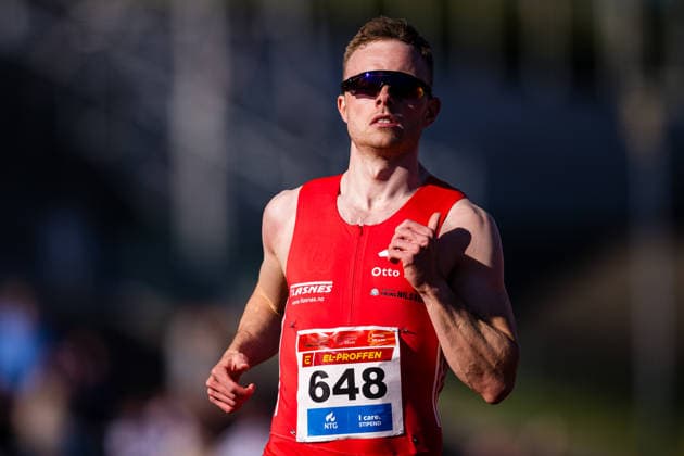 260528 Jorgen Homstad of Overhalla IL competes in men™s 100 meter during the Trond Mohn Games on May 28, 2026 in Bergen. Photo: Marius Simensen BILDBYRAN Cop 238 MM0068 athletics bbeng friidrett friidrott norge norway trond mohn games Copyright: MARIUSxSIMENSEN BB260528ZW017