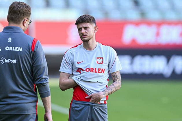 28.05.2026 Wroclaw Konferencja prasowa i trening reprezentacji Polski w pilce noÅ¼nej - press conference, PK, Pressekonferenz and of the Poland national football team and training session during the national camp. Persons shown: Sebastian Szymanski fot. Antoni Dec Arena Akcji NEWSPIX.PL --- newspix.pl POLAND OUT!