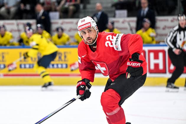 ZURICH, SWITZERLAND - MAY 28: Nino Niederreiter of Switzerland in action during the 2026 IIHF Ice hockey, Eishockey World Championship, WM, Weltmeisterschaft Switzerland game between Switzerland and Sweden at Swiss Life Arena on May 28, 2026 in Zurich, Zurich. Zurich Swiss Life Arena Zurich Switzerland Copyright: xJustPictures.ch AndreaxBrancax jp-en-EuSpIm-JP7_ANB_FinCze_28052026_2277