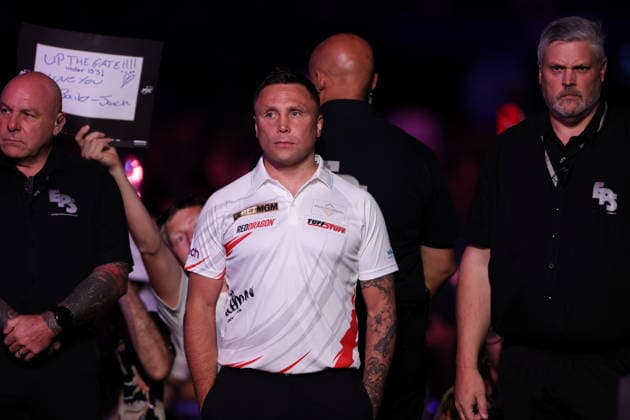 RECORD DATE NOT STATED 28th May 2026, The 02 Arena, London, England; 2026 PDC Bet MGM Premier League Darts Final; Gerwyn Price is introduced to the crowd before his walk-on HenningxvonxJagow