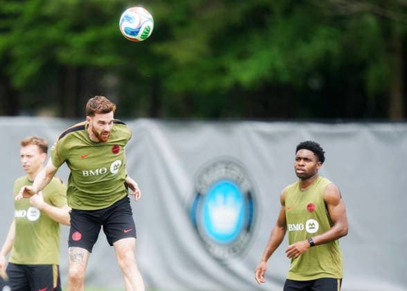 May 27, 2026, Charlotte, Nc, UNITED STATES: Canada defender Joel Waterman heads the ball during Team Canada World Cup roster selection camp in Charlotte, N.C., on Wednesday, May 27, 2026. Canada News - May 27, 2026  - ZUMAc35_ 20260527_zaf_c35_315 Copyright: xNathanxDenettex