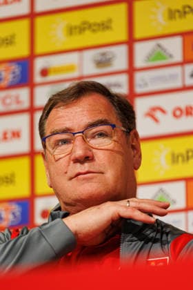 Jerzy Urban seen during official press conference, PK, Pressekonferenz of Poland National Football Team (Ernest Kolodziej Ball Raw Images) Wroclaw Tarczynski Arena Poland Copyright: xErnestxKolodziejx ernestkolodziej_poland_conference_2526_OL_4094
