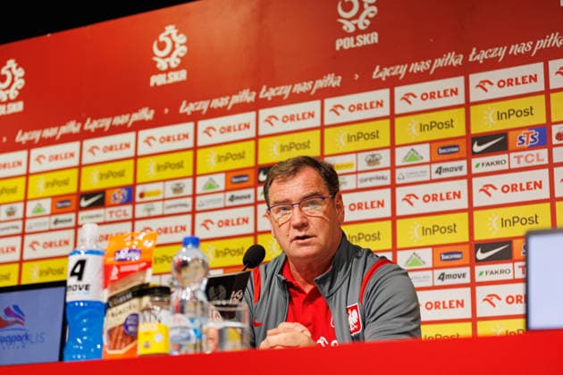 Jerzy Urban seen during official press conference, PK, Pressekonferenz of Poland National Football Team (Ernest Kolodziej Ball Raw Images) Wroclaw Tarczynski Arena Poland Copyright: xErnestxKolodziejx ernestkolodziej_poland_conference_2526_OL_4172