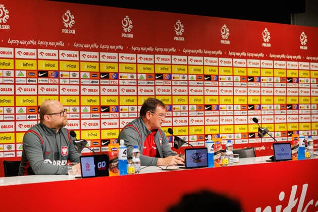 Jerzy Urban seen during official press conference, PK, Pressekonferenz of Poland National Football Team (Ernest Kolodziej Ball Raw Images) Wroclaw Tarczynski Arena Poland Copyright: xErnestxKolodziejx ernestkolodziej_poland_conference_2526_OL_4208