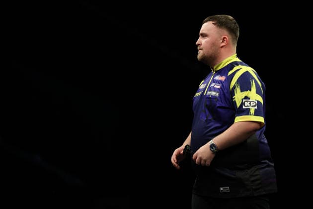 RECORD DATE NOT STATED 28th May 2026, The 02 Arena, London, England; 2026 PDC Bet MGM Premier League Darts Final; Luke Littler in action on the oche during his match against Luke Humphries HenningxvonxJagow