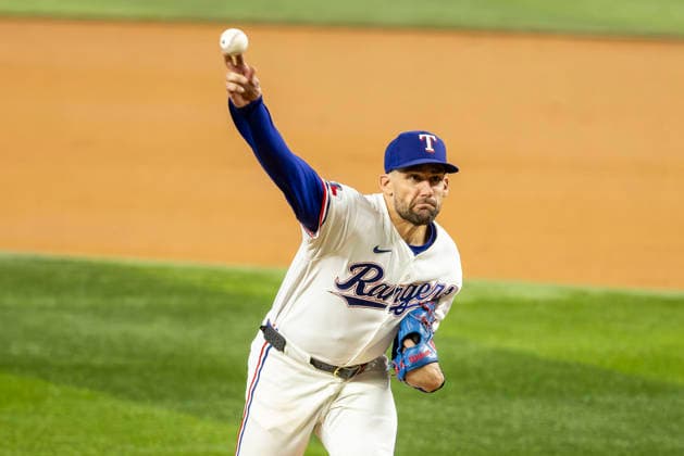 May 28, 2026, Arlington, Texas, USA: Texas Rangers pitcher NATHAN EOVALDI (17) during a MLB, Baseball Herren, USA game between the Houston Astros and Texas Rangers at Globe Life Field. Houston wins 5-1. MLB 2026: Houston 5:1 Texas  - ZUMAf180 20260528_zsp_f180_011 Copyright: xMarkxFannx