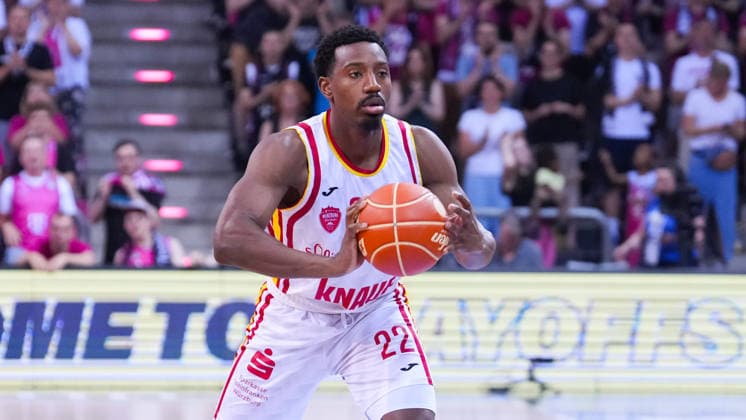 27.05.2026, xydrx, Basketball, easyCredit Basketball Bundesliga, Playoffs, Viertelfinale Spiel 5, Telekom Baskets Bonn - Fitness First Würzburg Baskets, Telekom Dome Bonn: Johnathan Stove (Fitness First Wuerzburg Baskets, 22) Copyright: HMBxMedia YannisxDreimann