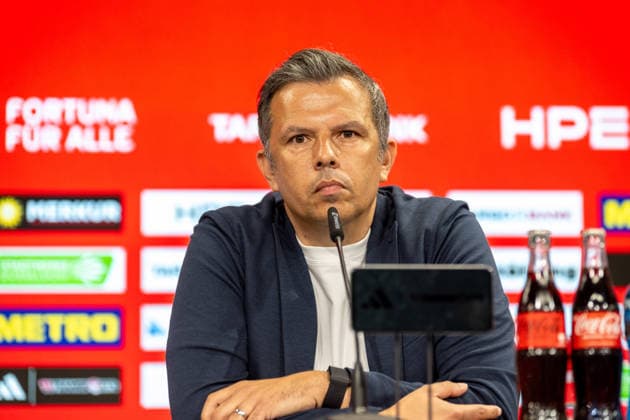 Samir Arabi (Fortuna Duesseldorf, Sportvorstand) auf der PK. Pressekonferenz Fortuna Duesseldorf, Vorstellung des neuen Sportvorstandes, 3. Liga, Fussball, Saison 2026 2027, 28.05.2026 Pressekonferenz Fortuna Duesseldorf, 3. Liga, Saison 2025 2026, 29.05.2026 Duesseldorf Copyright: xEibner-Pressefoto ThomasxHaeslerx EP_THR