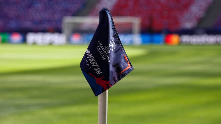 Paris Saint-Germain, Open Training Session UEFA Champions Leauge Corner Flag during the open training session for Paris Saint-Germain ahead of the Champions League Cup Final at Puskas Arena Park, Budapest, Hungary on 29 May 2026. Budapest Puskas Arena Park Hungary Editorial use only , Copyright: xChrisxFoxwellx PSI-24345-0016