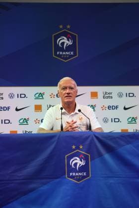 CP LES BLEUS PHOTOPQR LE PARISIEN Jean-Baptiste Quentin (Staff) ; ; 29 05 2026 ; Vendredi 29 mai 2026 Centre d entrainement de l équipe de France de football de Clairefontaine - COnférence de presse du sélectionneur, DIdier Deschamps Clairefontaine, France, may 29th 2026 France coach Dider Deschamps during press conference, PK, Pressekonferenz