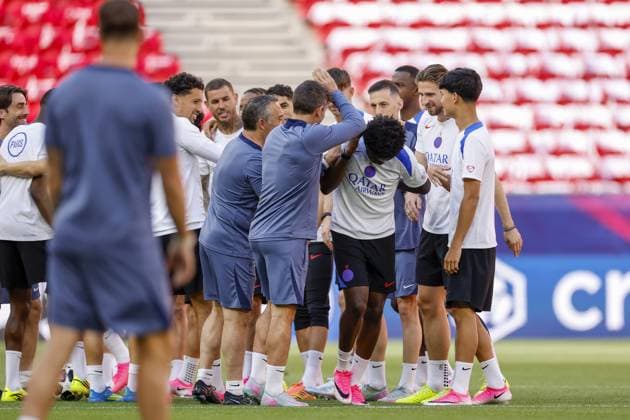 BUDAPEST - Quentin Ndjantou of Paris Saint-Germain during the MD-1 training ahead of the UEFA Champions League final between Paris Saint-Germain and Arsenal FC at the Puskas Arena on 29 May 2026, Budapest, Hungary. MAURICE VAN STEEN ANP UEFA Champions League Final 2026 2025-2026 xVIxANPxSportx xMauricexvanxSteenxIVx 559600405 originalFilename: 559600405.jpg