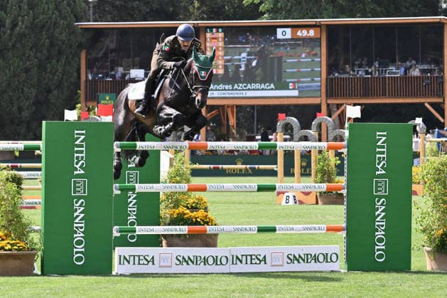 EQUITATION - International Equitation - Piazza di Siena - 93rd CSIO of Rome 2026 Photo by IPA ABACAPRESS.COM85163123 - Andres AZCARRAGA (MEX) and CONTENDROS 2 during the 93rd CSIO Roma 2026 Competition No. 5 - NATIONS CUP INTESA SANPAOLO Two rounds competition - h. 160 Prize Money: 220,000 Ä on May 29, 2026 at Piazza di Siena in Rome, Italy. Rome Italy  Copyright: xIPAxSport ABACAx