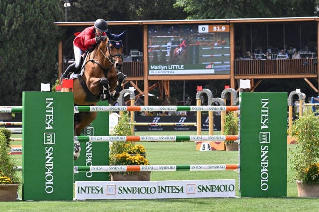 EQUITATION - International Equitation - Piazza di Siena - 93rd CSIO of Rome 2026 Photo by IPA ABACAPRESS.COM85163137 - Marilyn LITTLE (USA) and LA CONTESSA during the 93rd CSIO Roma 2026 Competition No. 5 - NATIONS CUP INTESA SANPAOLO Two rounds competition - h. 160 Prize Money: 220,000 Ä on May 29, 2026 at Piazza di Siena in Rome, Italy. Rome Italy  Copyright: xIPAxSport ABACAx