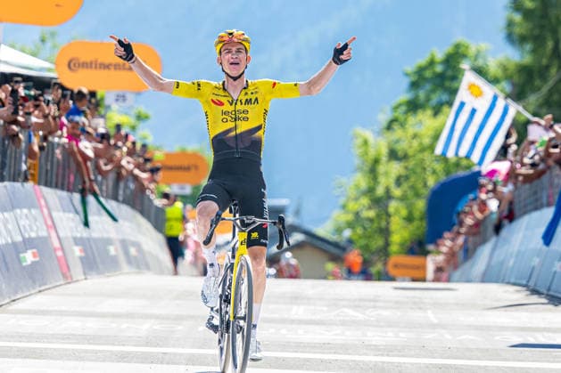 IPA85163893 - Sepp Kuss (USA) winning the stage - Giro D Italia 2026 Stage 19. Finish in Piani di Pezze in Alleghe (BL). On May 29 2026.  Copyright: xRiccardoxSpadettoxDexPaulis IPAxSportx xx 85163893