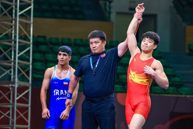 U17, U 17 Wrestling Asian Championships 65kg GR - Yunqi Chu (CHN) df. Hamed Ali Dehghanzadeh (IRI)