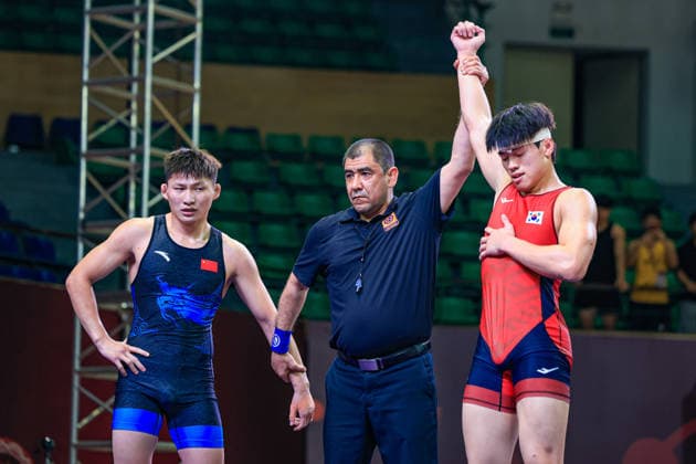 U17, U 17 Wrestling Asian Championships 71kg GR - Junho Oh (KOR) df. Minghang Song (CHN)