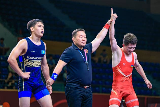 U17, U 17 Wrestling Asian Championships 71kg GR - Kodirjon Fozilov (UZB) df. Timur Kussainov (KAZ)