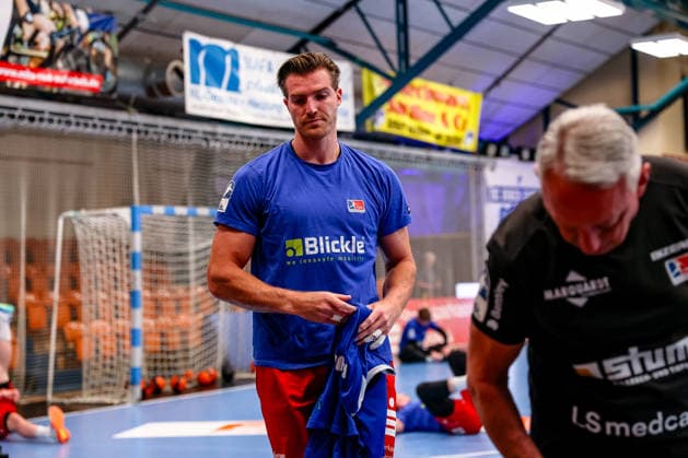 Stefan Bauer (HBW Balingen-Weilstetten, 99) beim Warm Up vor dem Spiel, Dessau-Rosslauer HV 06 vs. HBW Balingen-Weilstetten, Handball, 2. Bundesliga, 33. Spieltag, Saison 2025 26, 29.05.2026, Dessau-Rosslauer HV 06 vs. HBW Balingen-Weilstetten, Handball, 2. Bundesliga, 33. Spieltag, Saison 2025 26, 29.05.2026 Dessau-Rosslau Copyright: xEibner-Pressefoto LauraxRoemerx EP_LRR