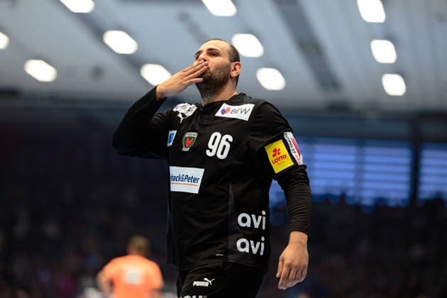 Dejan Milosavljev (Fuechse Berlin, 96) Kuss zu den Fans. GER, ThSV Eisenach gegen Fuechse Berlin, 1. Daikin Handballbundesliga, Handball, 30. Spieltag, Saison 2025 2026, 29.05.2026 GER, ThSV Eisenach gegen Fuechse Berlin, 1. Daikin Handballbundesliga, Handball, 30. Spieltag, Saison 2025 2026, 29.05.2026 Eisenach Copyright: xEibner-Pressefoto MartinxHerbstx EP_MHT